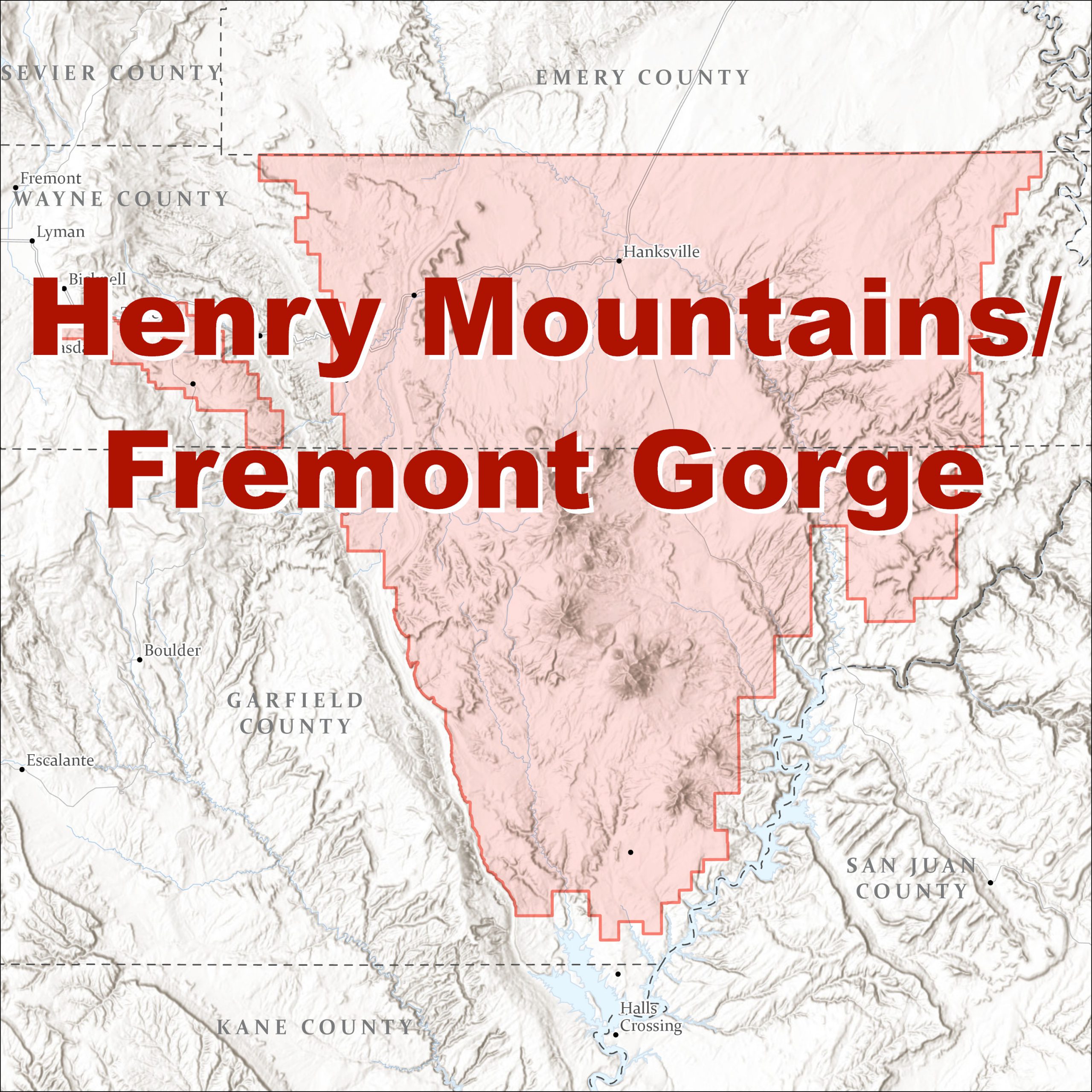 Map of Henry Mountains/Fremont Gorge  travel management area