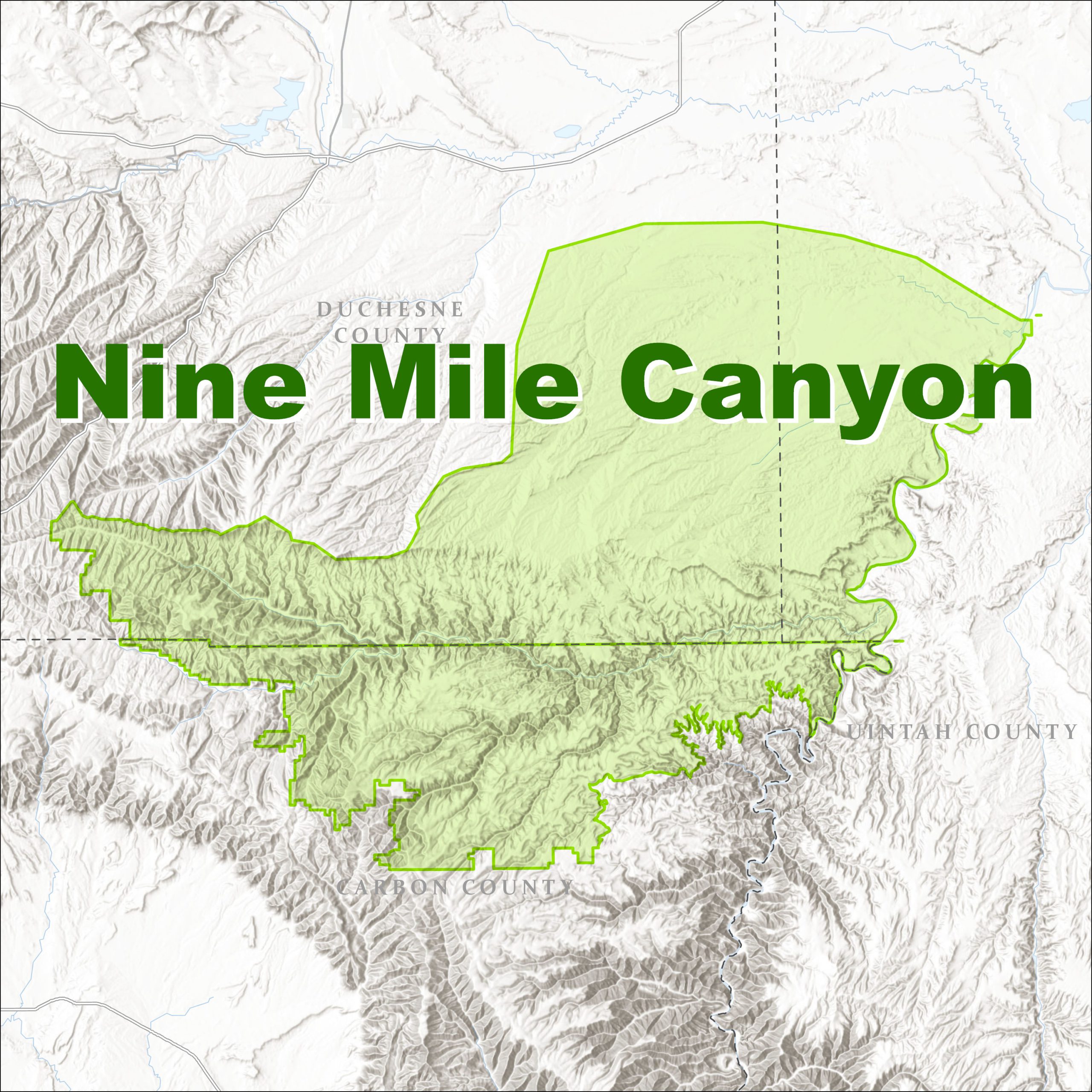 Map of  Nine Mile Canyon travel management area